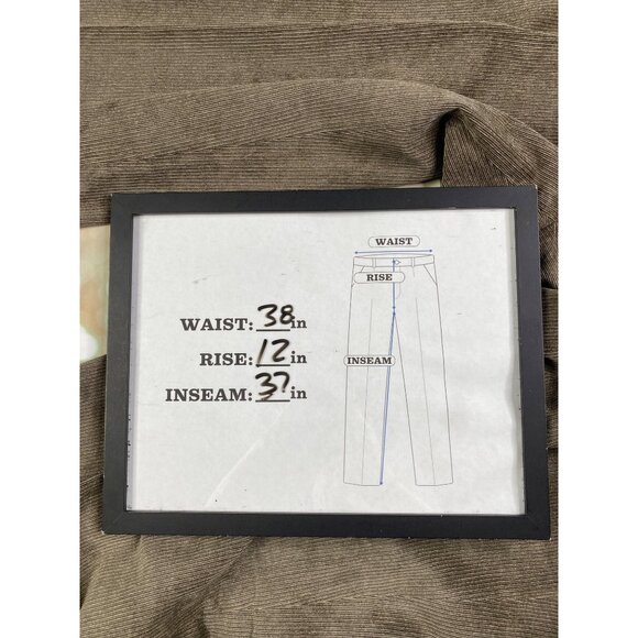 Linea Naturale Men’s Dress Pants 38x37 Flat Front Brown Raw Hem New Without Tags - Picture 4 of 10